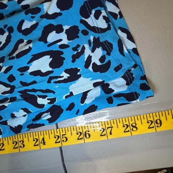 Jessica London V-Neck Pullover Rayon Top Shirt Blue Animal Print Bold Sexy 18/20 - Picture 4 of 11